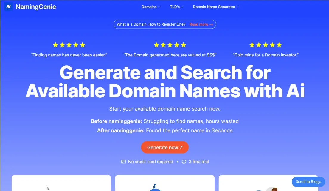 NamingGenie website